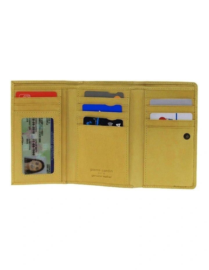Leather Tri-Fold Wallet in Honey image 3