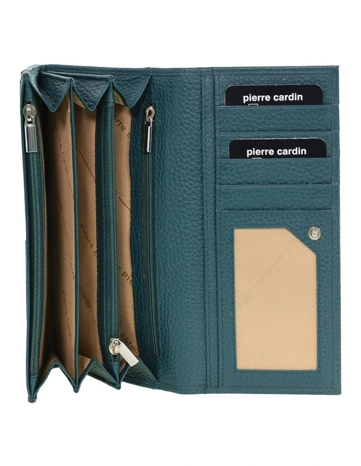 Rustic Leather Wallet in Green image 2