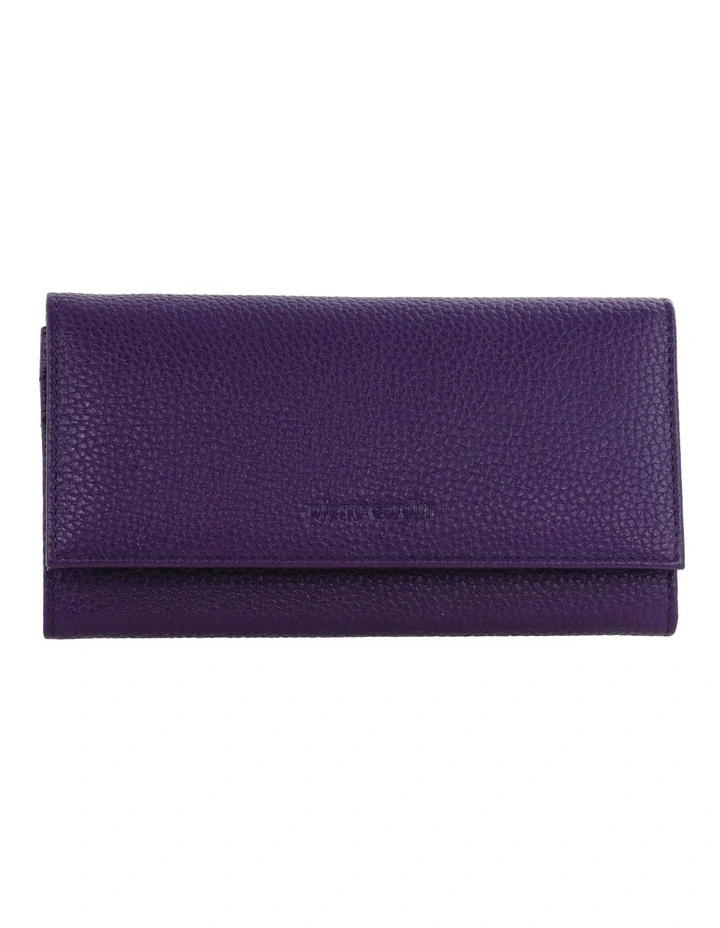 Rustic Leather Wallet in Purple image 1