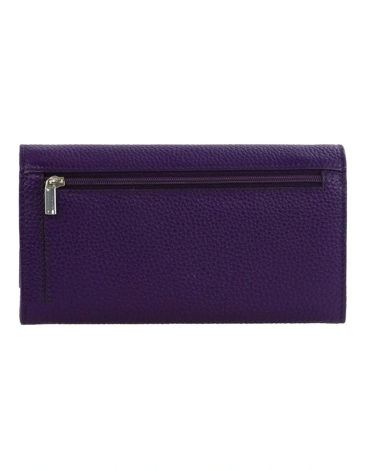 Rustic Leather Wallet in Purple image 3