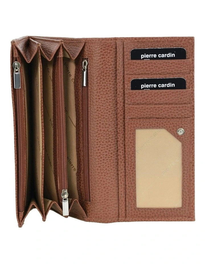 Rustic Leather Wallet in Tan image 2