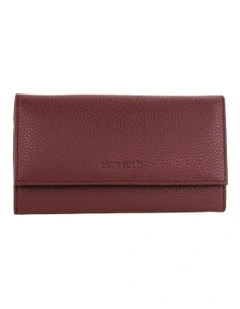 Rustic Leather Wallet in Wine