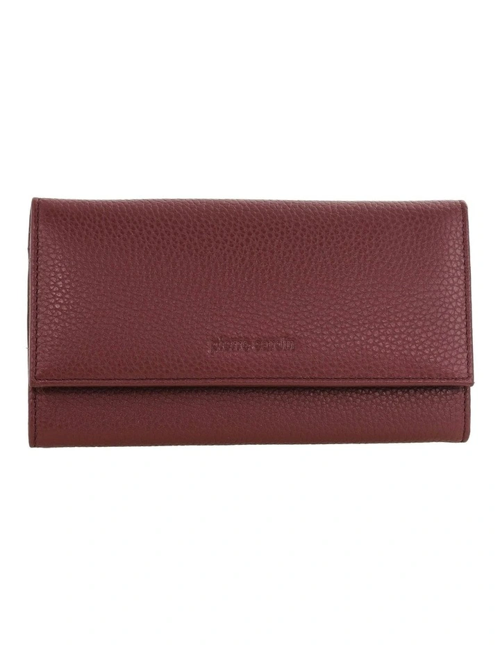 Rustic Leather Wallet in Wine image 1