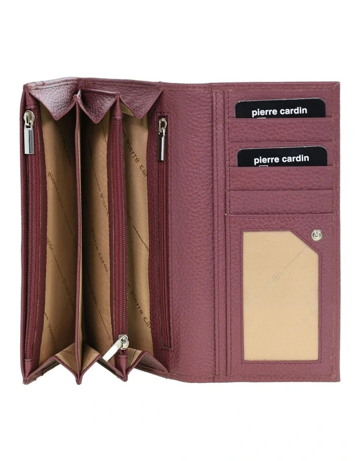 Rustic Leather Wallet in Wine image 2