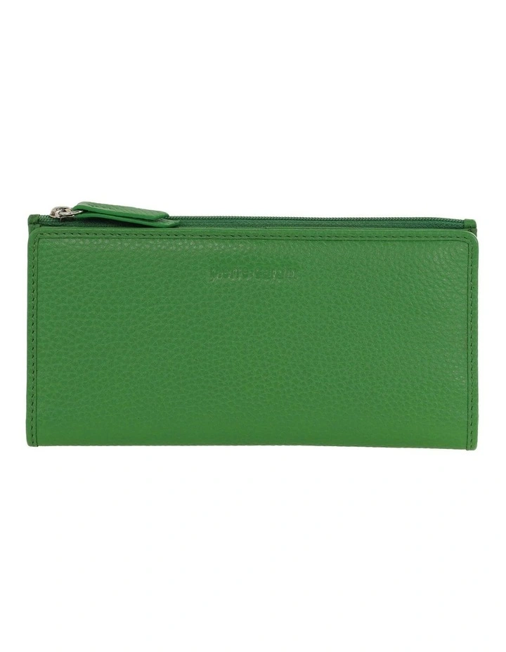 Genuine Leather Bi-Fold Wallet in Green image 1