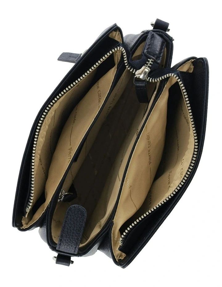 Leather Crossbody Bag in Black image 2