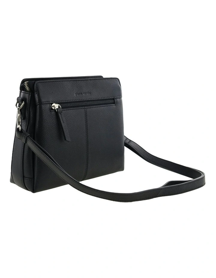 Leather Crossbody Bag in Black image 4