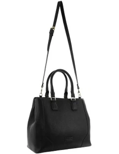 Leather Tote With Detachable Strap Bag in Black