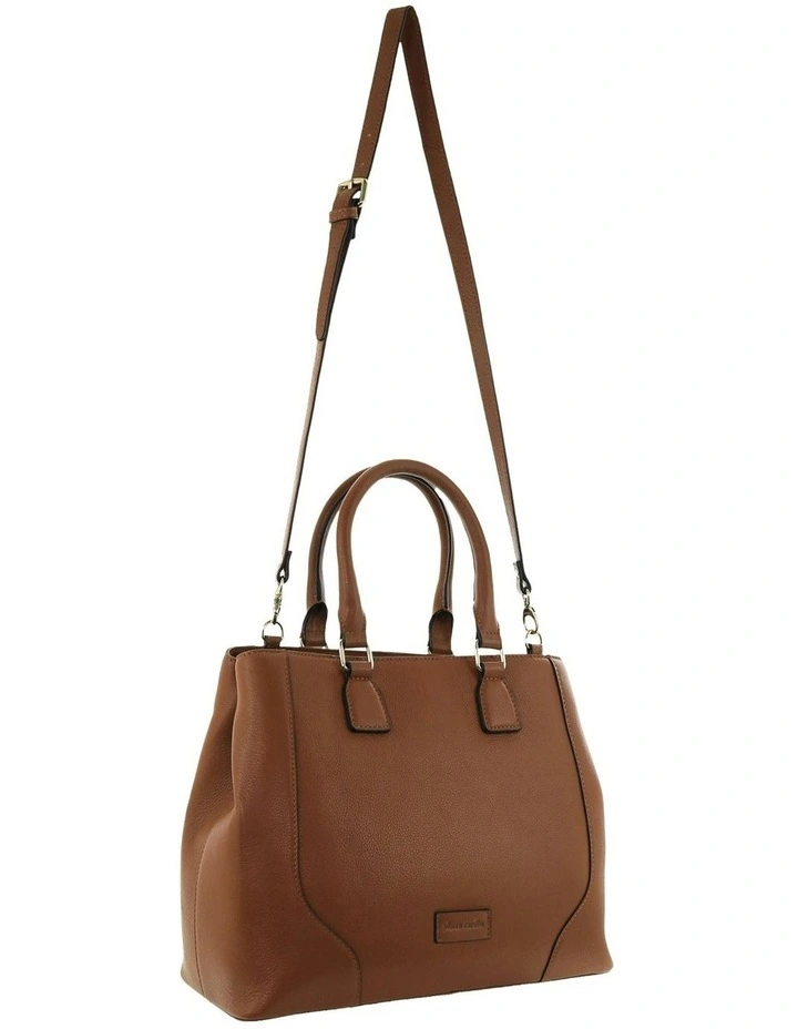 Leather Tote With Detachable Strap Bag in Tan image 1