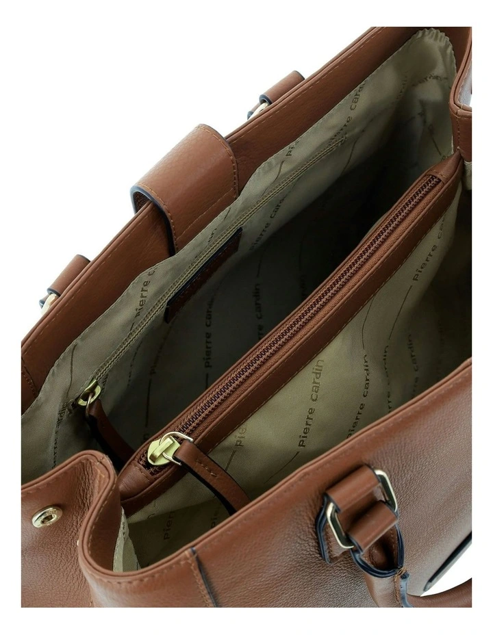 Leather Tote With Detachable Strap Bag in Tan image 2