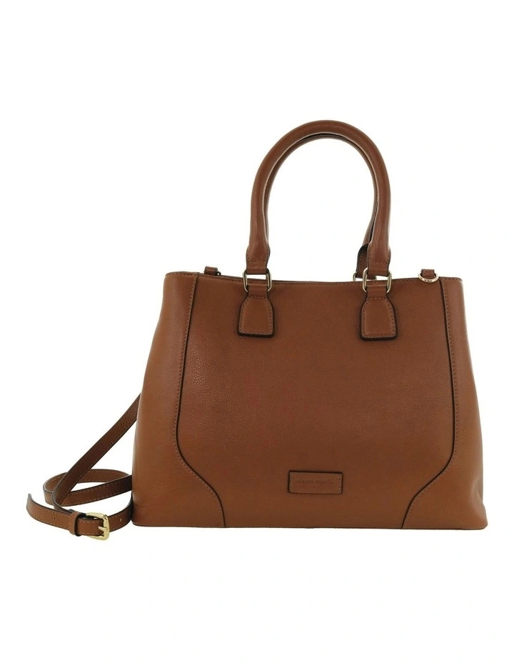 Leather Tote With Detachable Strap Bag in Tan image 3