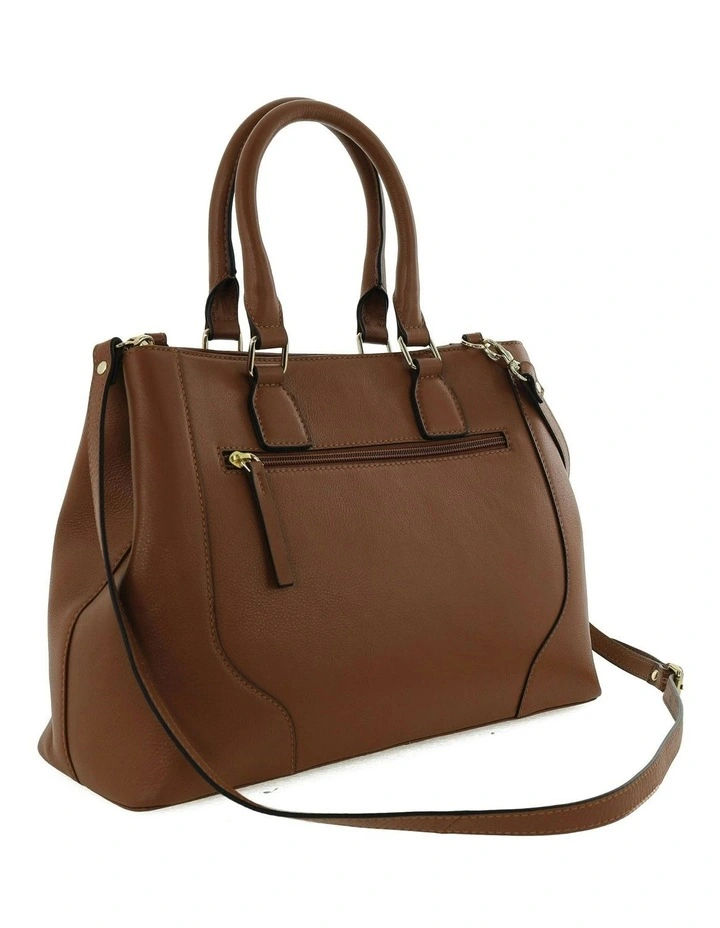 Leather Tote With Detachable Strap Bag in Tan image 4