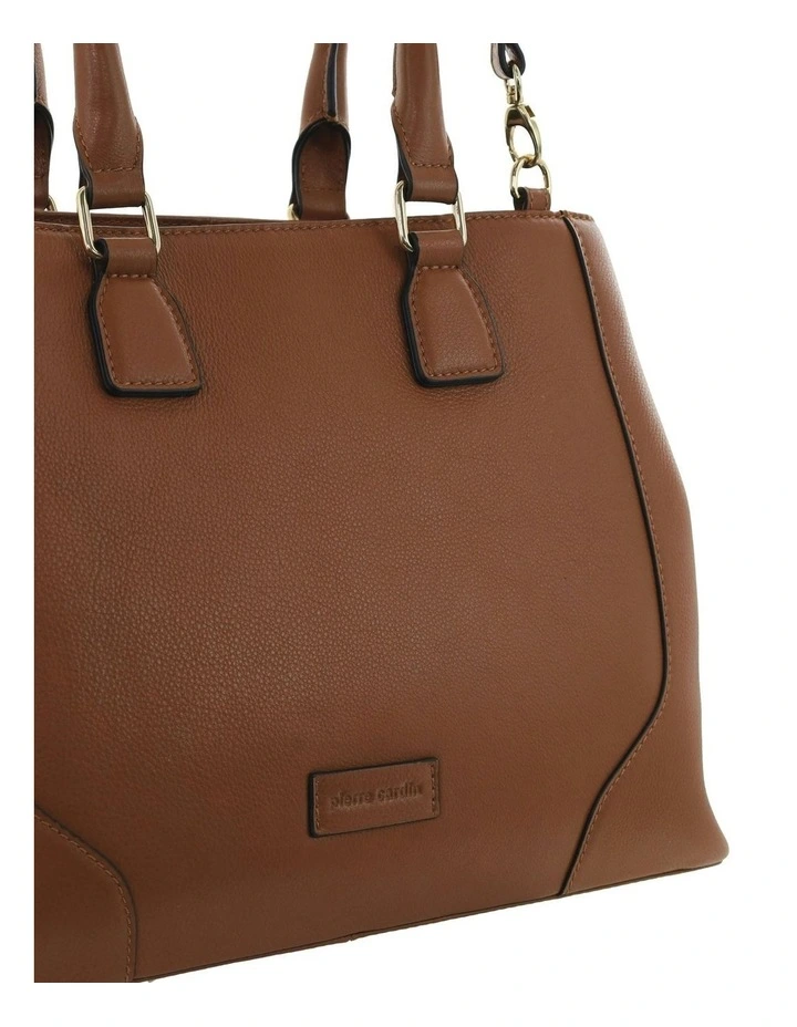 Leather Tote With Detachable Strap Bag in Tan image 5
