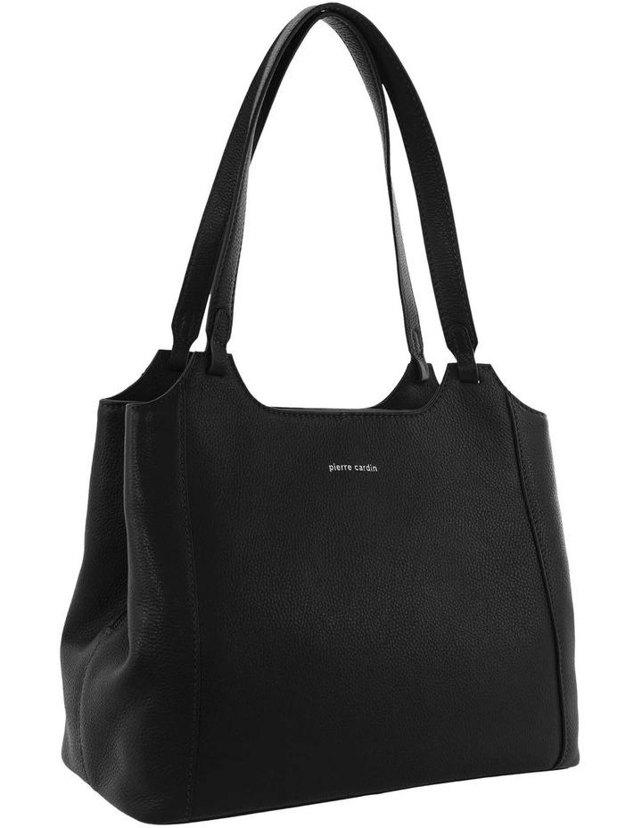 Leather Tote Bag in Black image 1