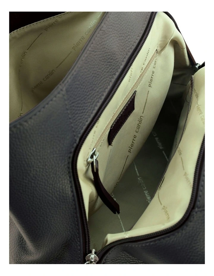 Leather Tote Bag in Black image 6