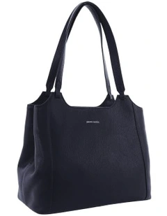 Leather Tote Bag in Navy
