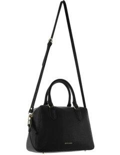 Leather Tote Crossbody Bag in Black