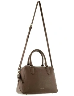 Leather Tote Crossbody Bag in Latte