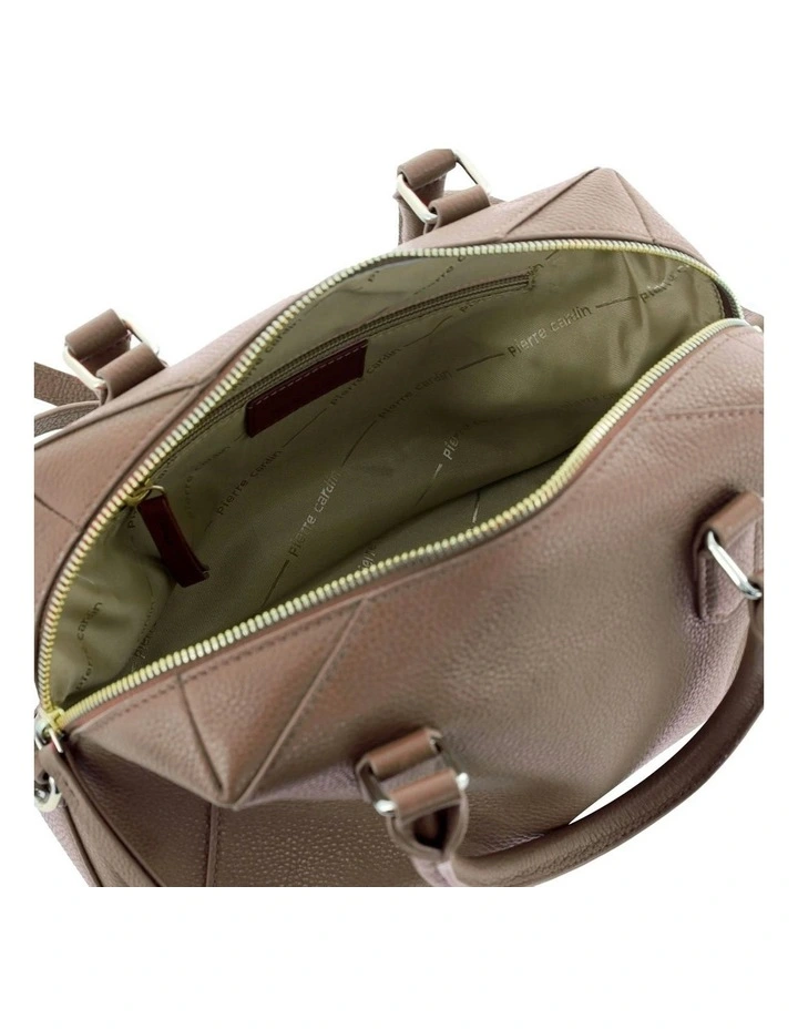 Leather Tote Crossbody Bag in Latte image 2