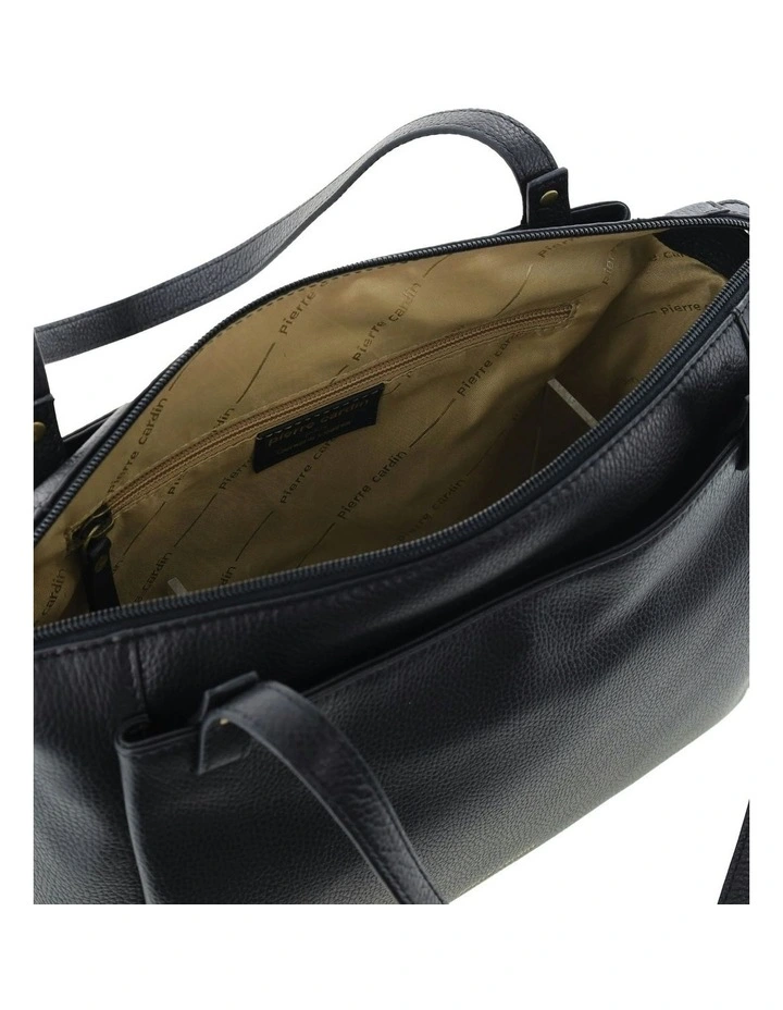 Leather Tote Bag in Black image 2