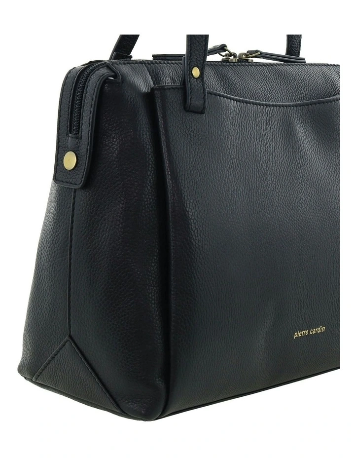 Leather Tote Bag in Black image 5