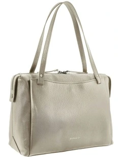 Leather Tote Bag in Bone