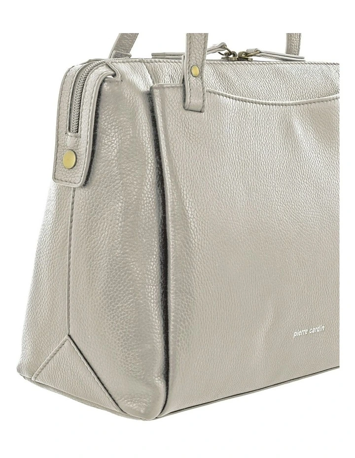 Leather Tote Bag in Bone image 5