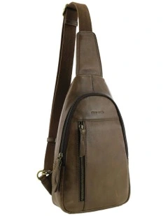 Leather Sling Bag in Oak