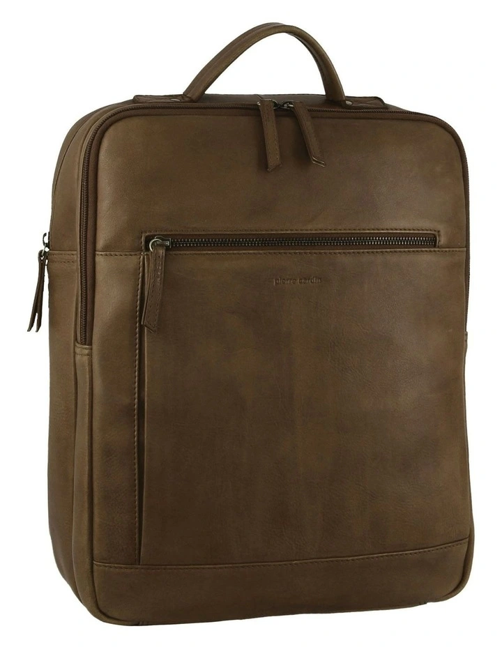 Leather Business/Laptop Backpack in Oak image 1