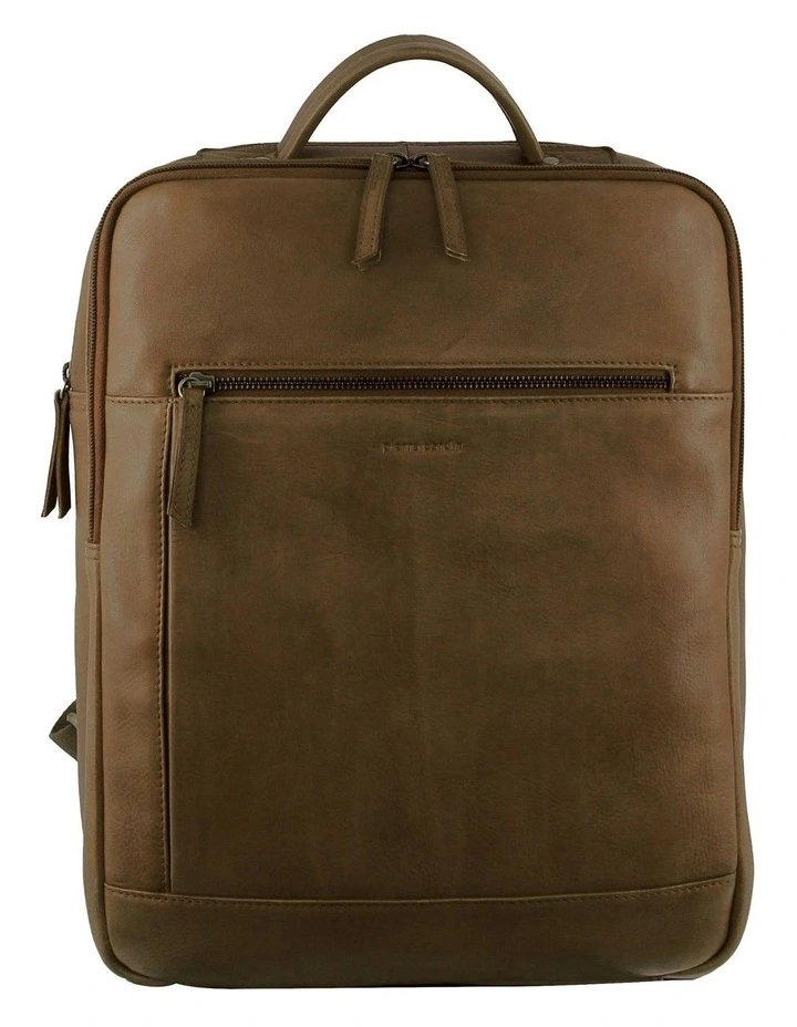Leather Business/Laptop Backpack in Oak image 3