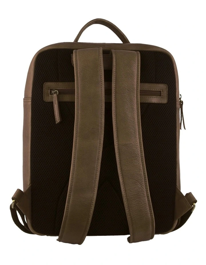 Leather Business/Laptop Backpack in Oak image 4