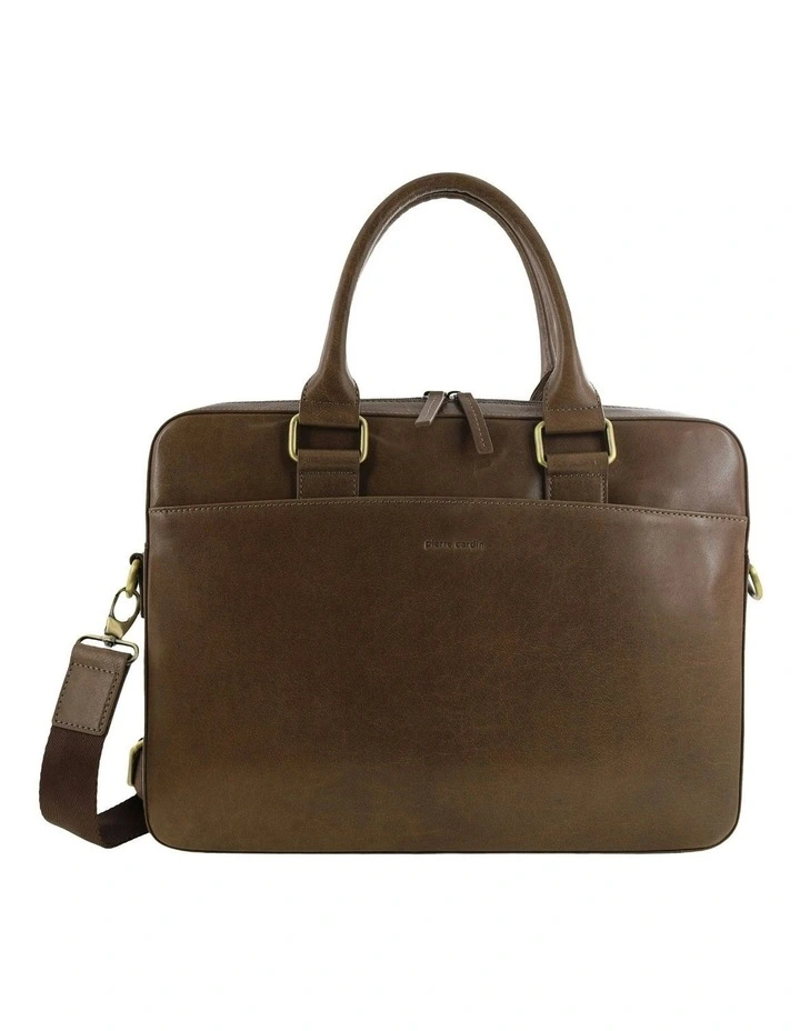 Leather Business Satchel Bag in Oak image 3