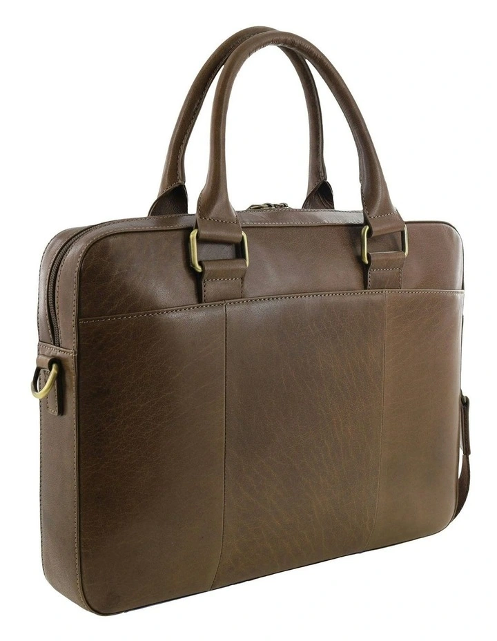 Leather Business Satchel Bag in Oak image 4