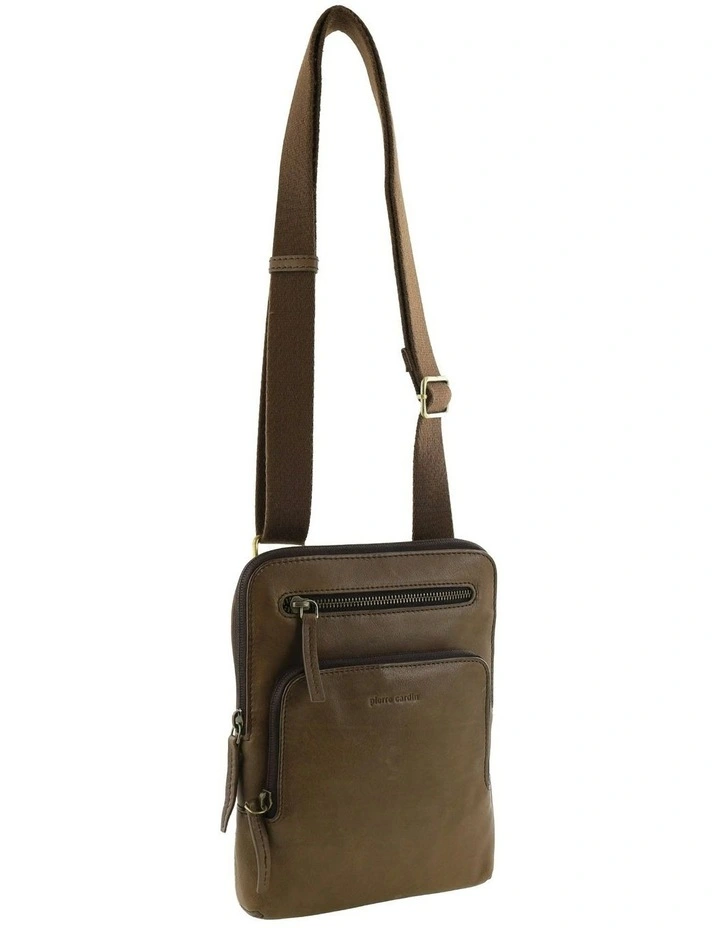 Leather Casual Crossbody Bag in Oak image 1
