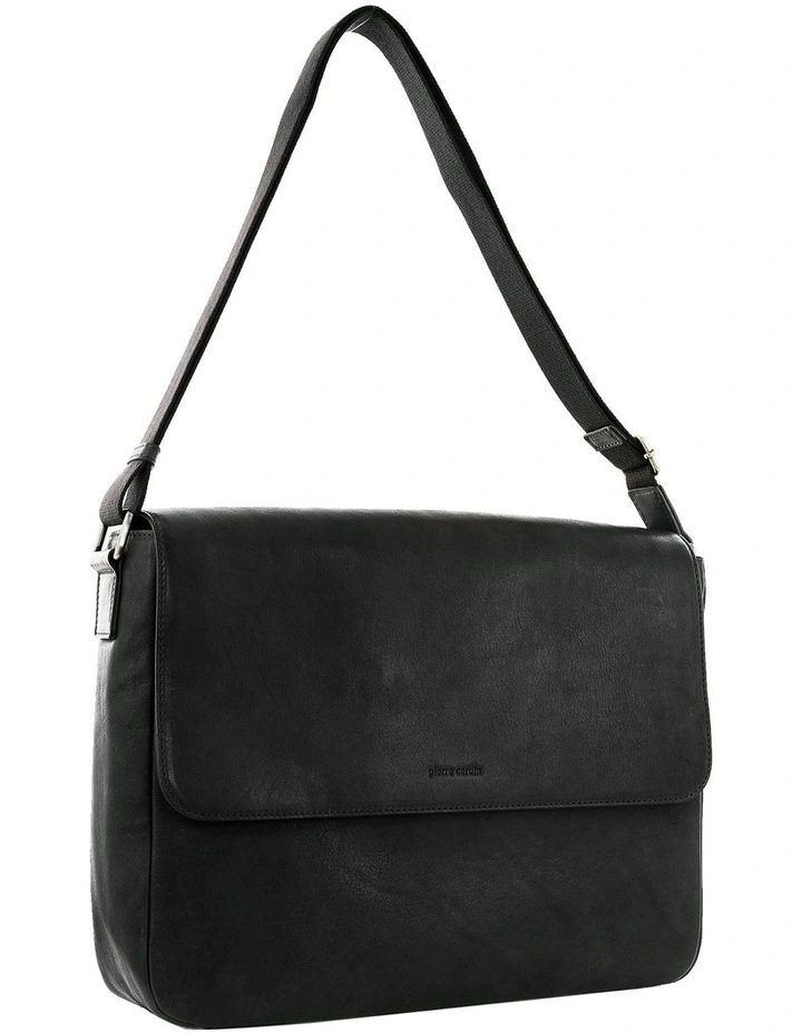 Messenger Leather Bag in Black image 1