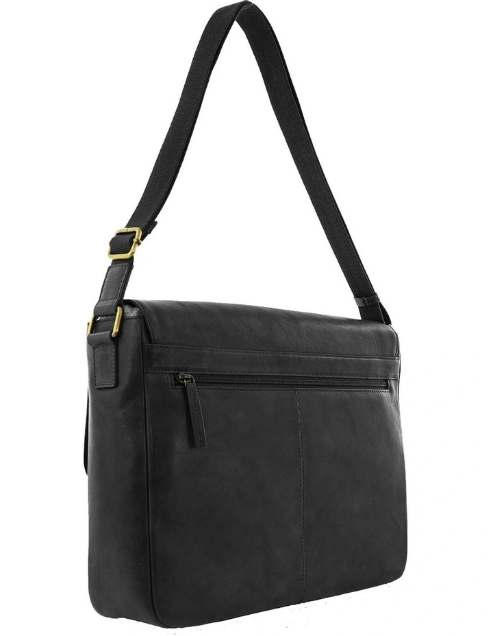 Messenger Leather Bag in Black image 4