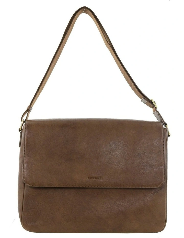 Leather Messenger Bag in Oak image 3