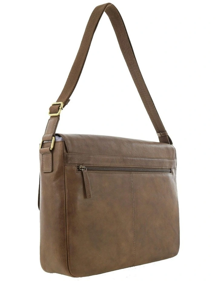 Leather Messenger Bag in Oak image 4
