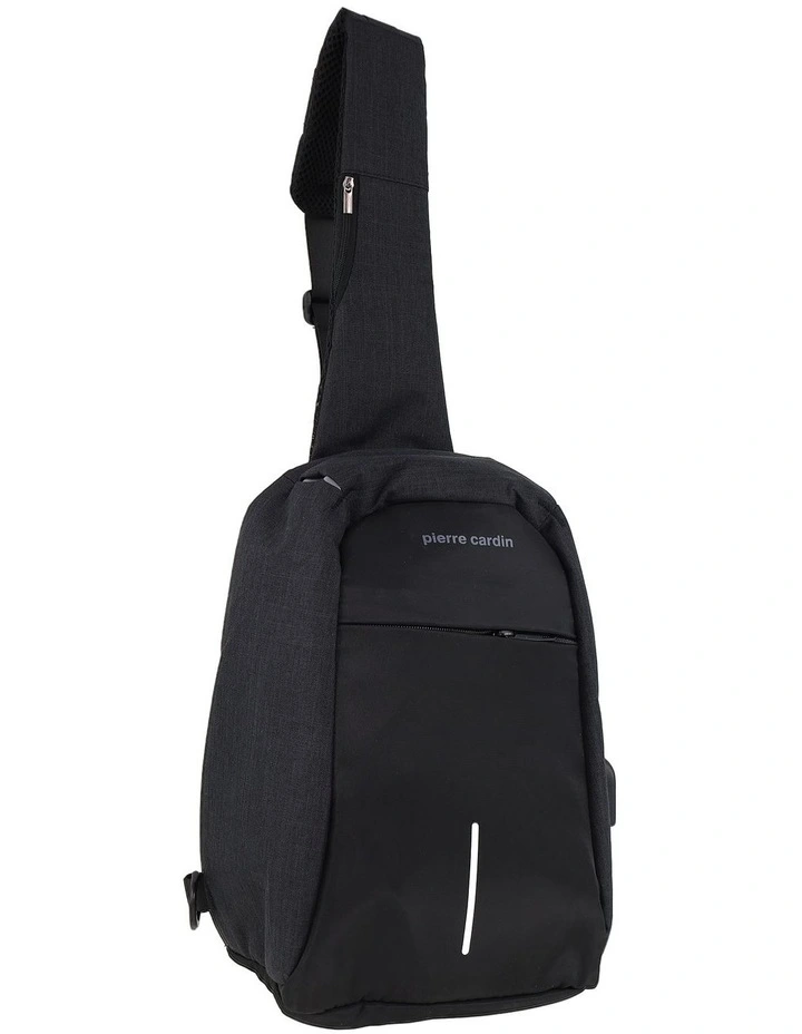 Nylon Sling Bag in Black image 1