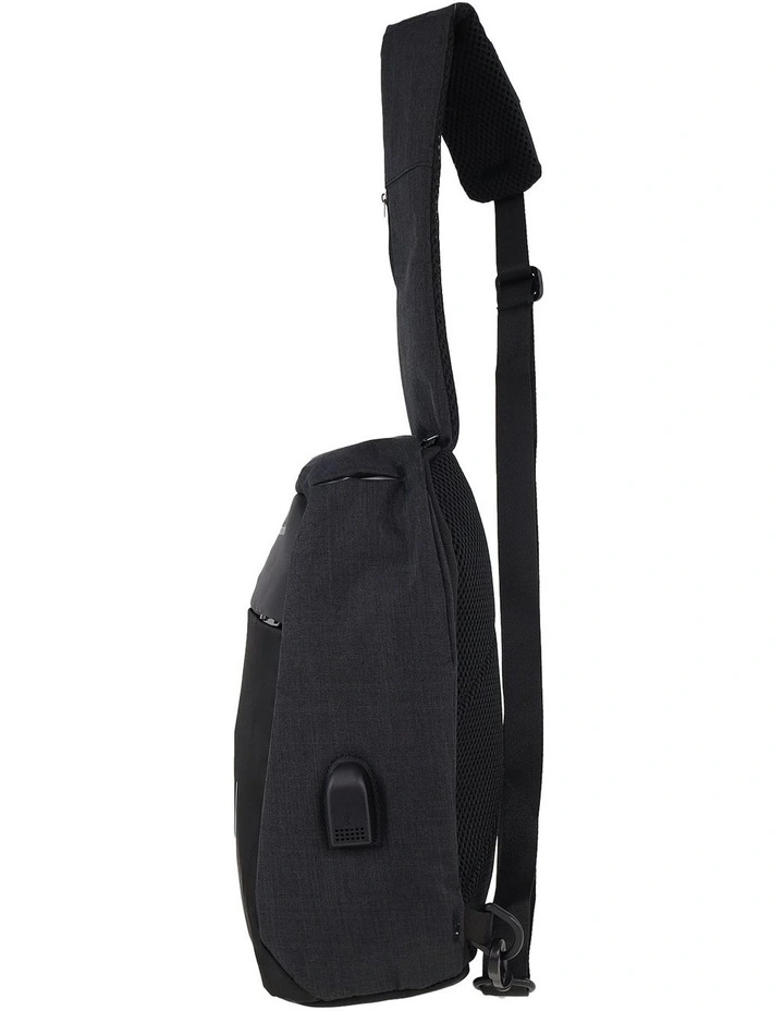 Nylon Sling Bag in Black image 4