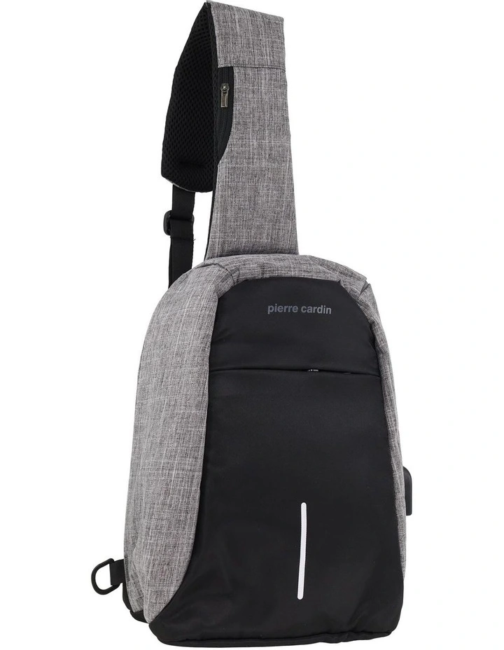 Nylon Sling Bag in Grey image 1