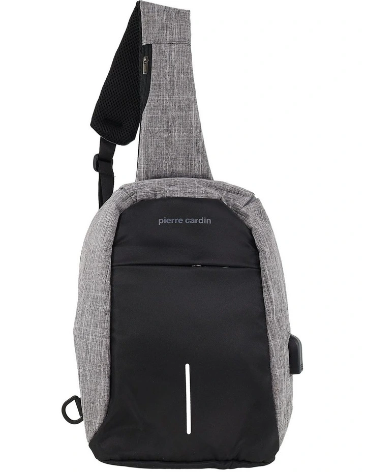 Nylon Sling Bag in Grey image 3