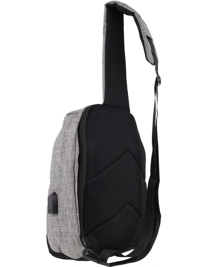 Nylon Sling Bag in Grey image 4