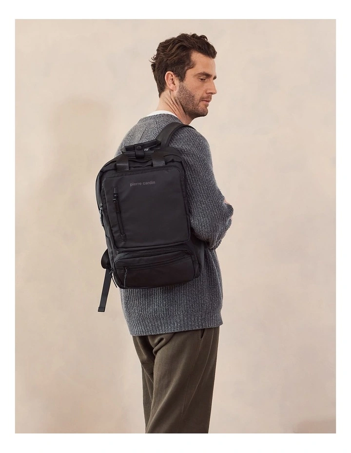 Nylon Computer/Business Backpack in Black image 2