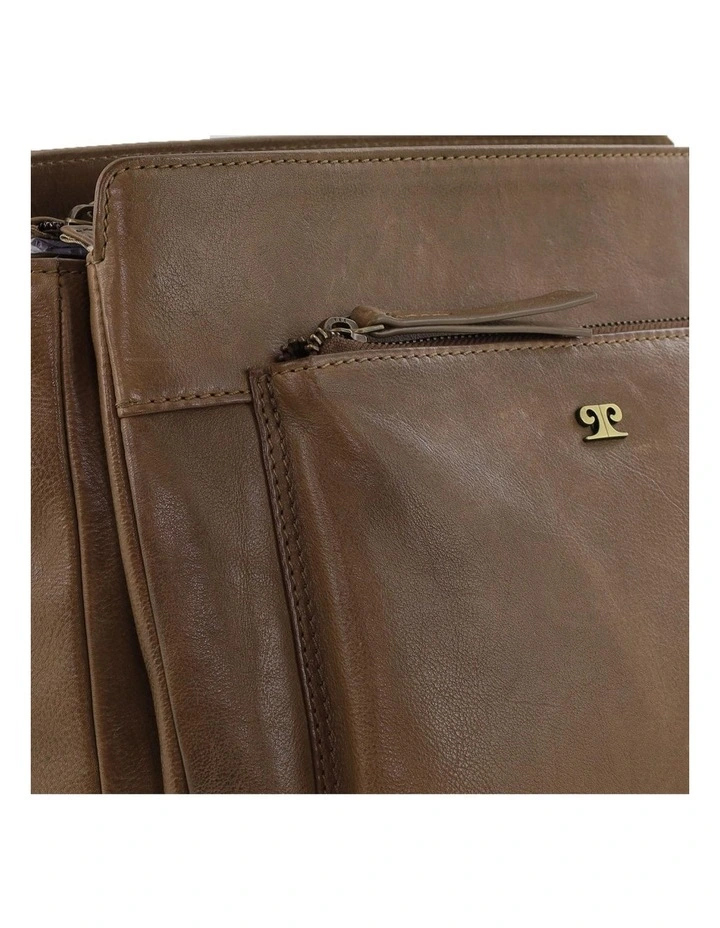 Leather Square Cross-Body Bag in Oak image 3