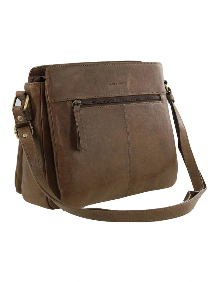 Leather Square Cross-Body Bag in Oak image 4