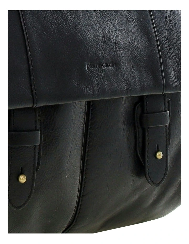 Leather Rustic Messenger Bag in Black image 7