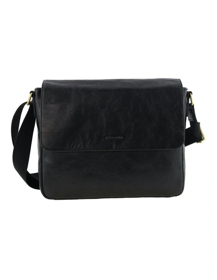 Leather Classic Messenger Bag in Black image 3
