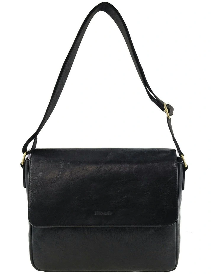 Leather Classic Messenger Bag in Black image 4