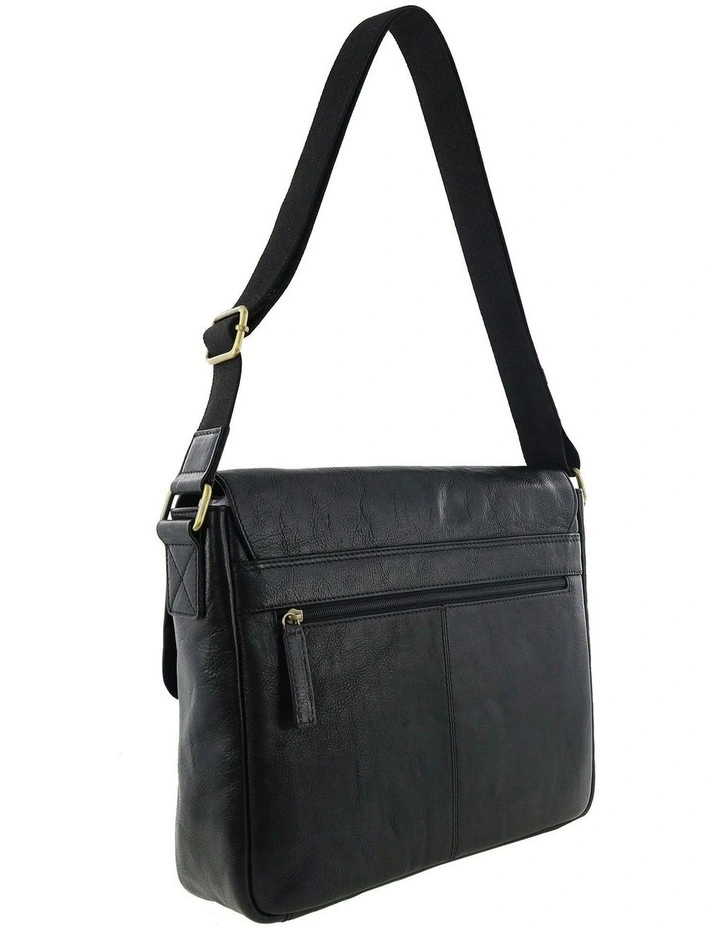 Leather Classic Messenger Bag in Black image 5